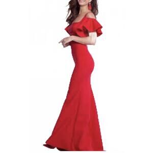 NEW TARIK EDIZ salsa gown in red